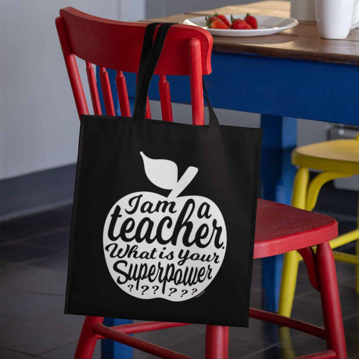 Tas I am a teacher zwart-Studio Inktvis-Studio Inktvis