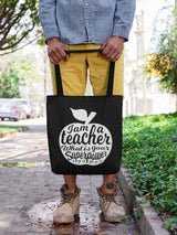 Tas I am a teacher zwart-Studio Inktvis-Studio Inktvis