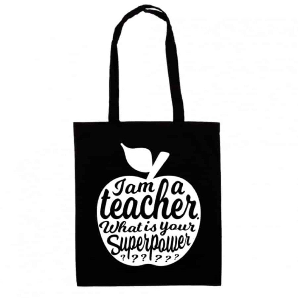 Tas I am a teacher zwart-Studio Inktvis-Studio Inktvis