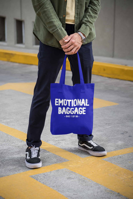 Tote tas Emotional baggage blauw-Studio Inktvis-Studio Inktvis