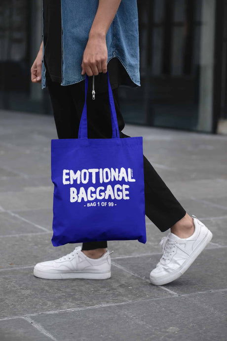 Tote tas Emotional baggage blauw-Studio Inktvis-Studio Inktvis