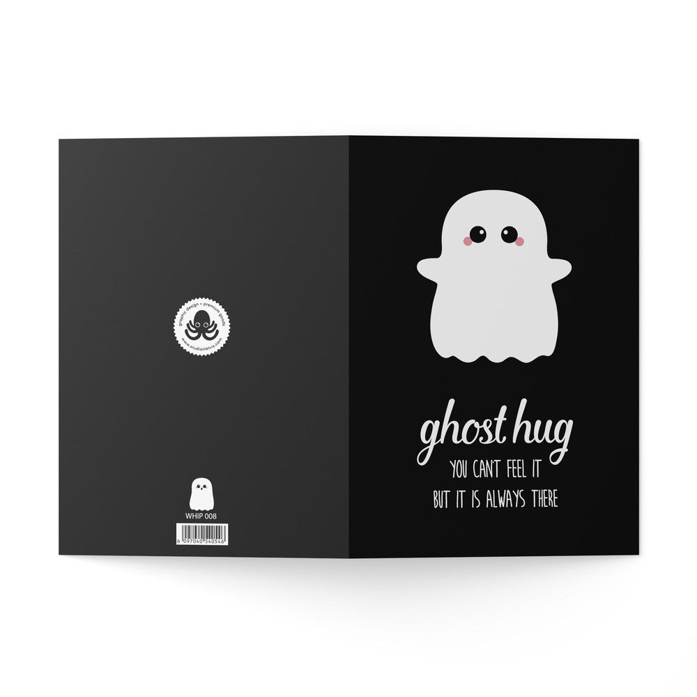 Wenskaart Ghost hug-Studio Inktvis-Studio Inktvis