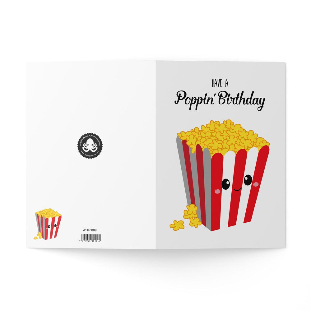 Wenskaart Have a poppin birthday popcorn-Studio Inktvis-Studio Inktvis