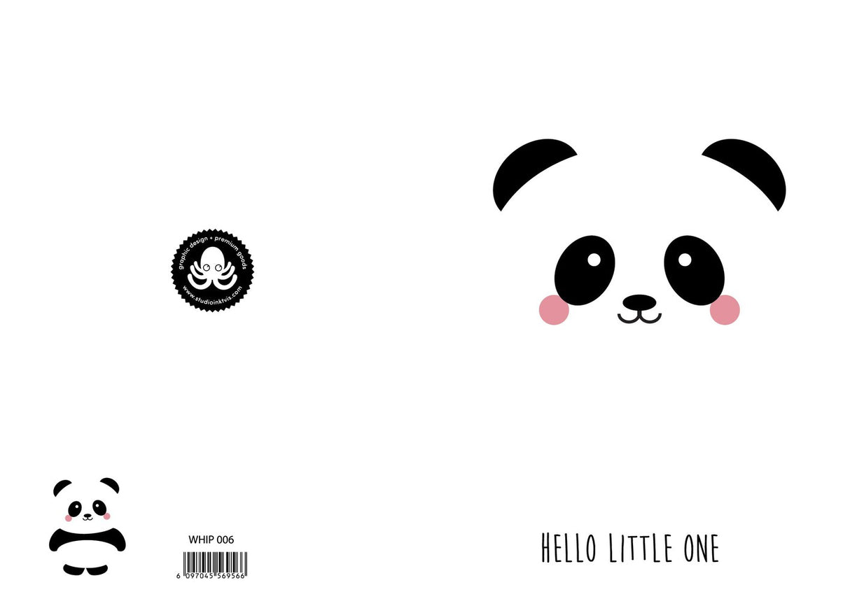 Wenskaart Panda Hello little one-Studio Inktvis-Studio Inktvis