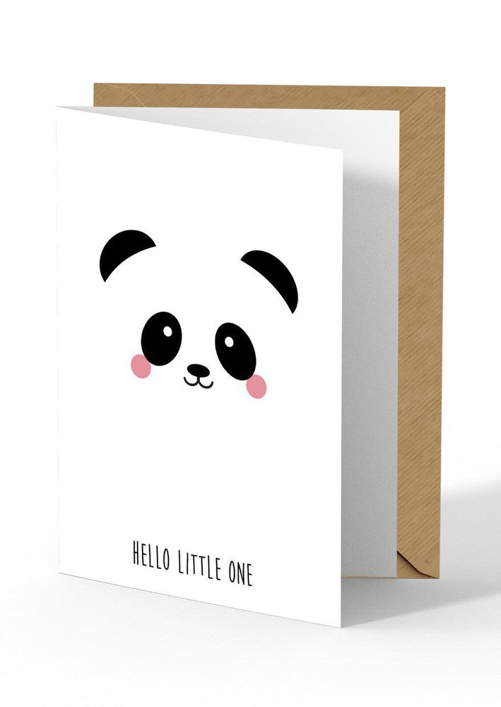 Wenskaart Panda Hello little one-Studio Inktvis-Studio Inktvis