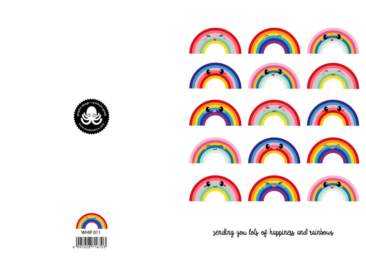 Wenskaart Sending rainbows-Studio Inktvis-Studio Inktvis