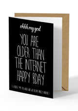 Wenskaart You are older than the internet zwart-Studio Inktvis-Studio Inktvis