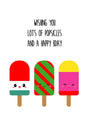 Wishing you lots of popsicles and a happy bday-Ansichtkaarten-Studio Inktvis-Studio Inktvis