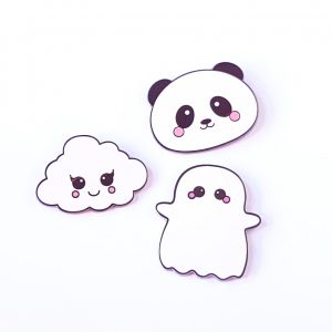 cloud panda ghost kawaai pin
