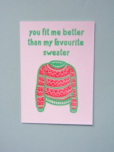 POSTKAART YOU FIT ME BETTER THAN MY FAVOURITE SWEATER