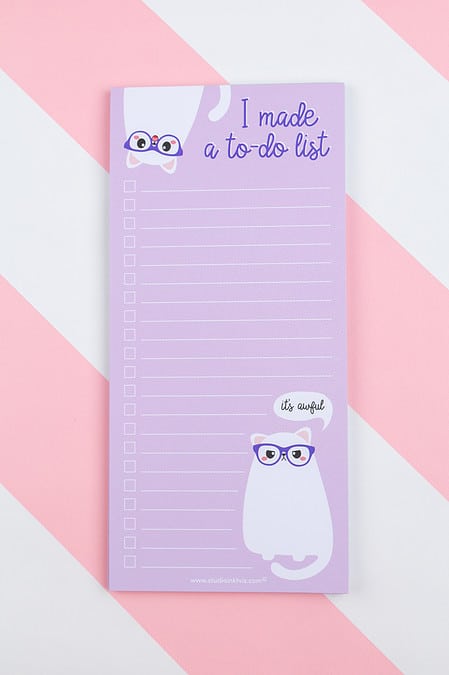 Grumpy cate notepad to do list