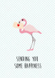 Postkaart Sending you some happiness Flamingo